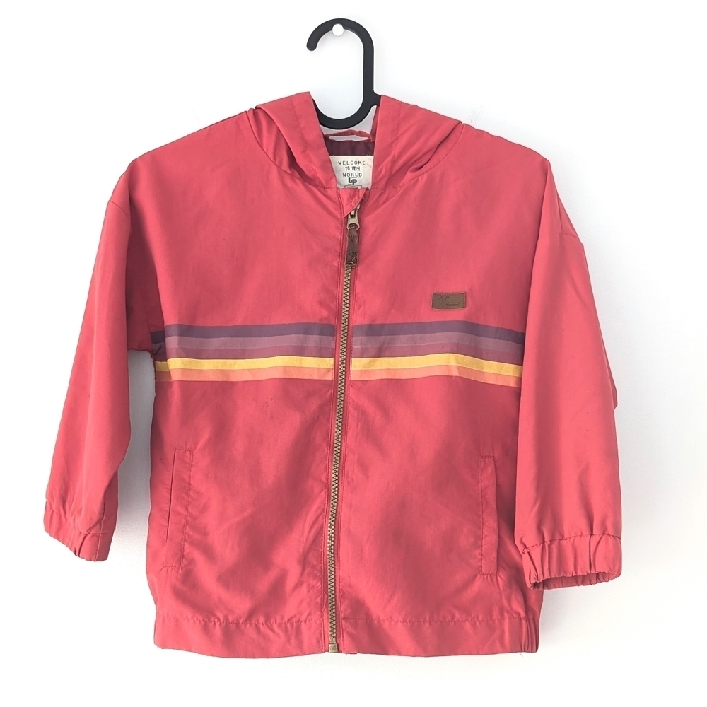 L&P Kids Red Hooded Fall/Spring Windbreaker/Light Rain Jacket ~ Size 5-6